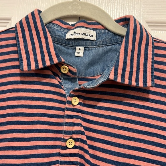 BUNDLE (2) Peter Millar Seaside Stripe Polos Mens Size Large - Picture 11 of 14